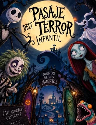 Cartel de Pasaje de terror infantil especial Halloween: BUSCANDO A ZERO