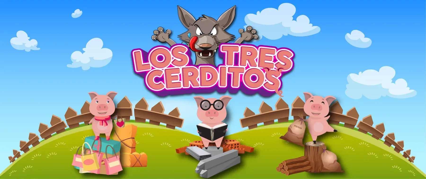 Cartel de Los Tres Cerditos