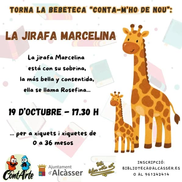 Cartel de TORNA LA BEBETECA: LA JIRAFA MARCELINA